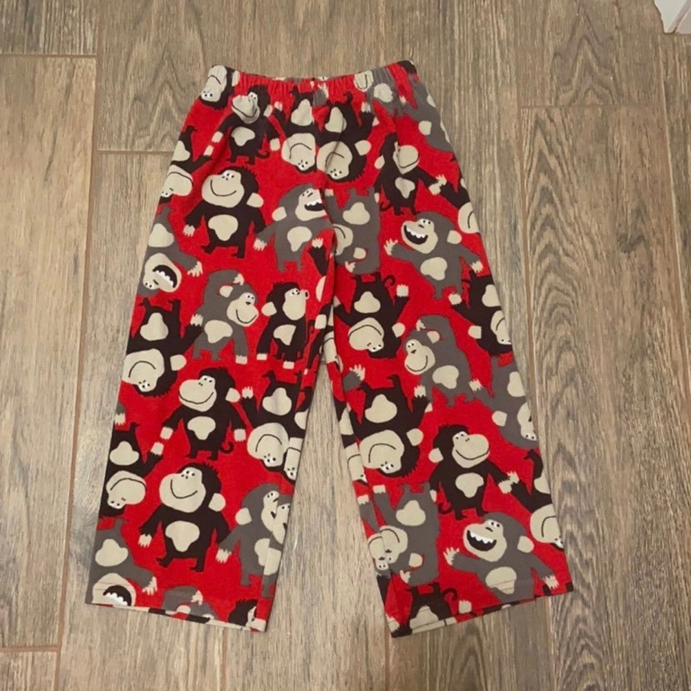 🧡 boy’s monkey print fleece pajama pants